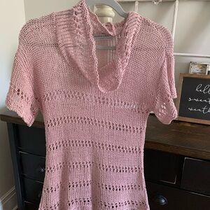 Pink Knit Short Sleeve Top